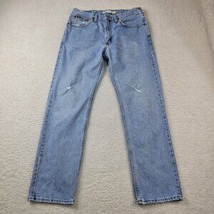 Lee Jeans Mens 34x32 Y2K Blue Denim Light Stone Wash Regular Fit Distressed Norm